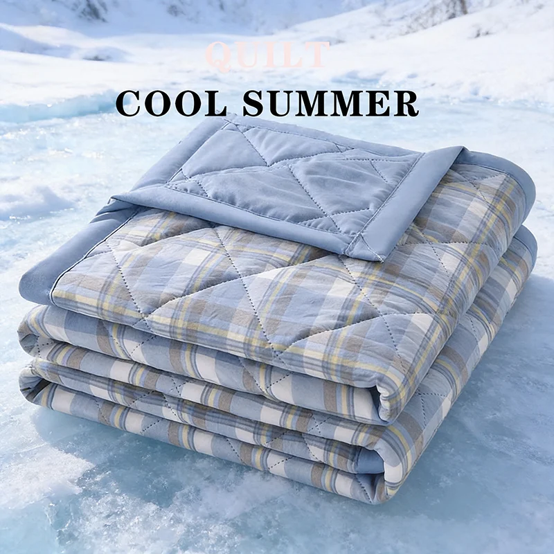 Summer Thin Comforter Soft Air-Conditioned Four Season Comforter Machine Washable Single Double Blanket Ultrasonic Quilted Quilt