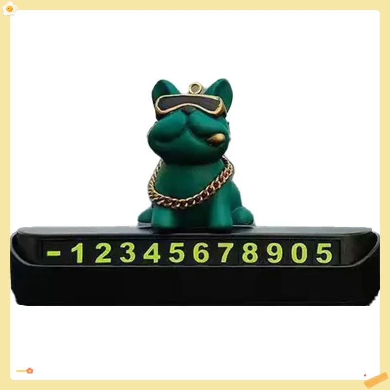 Tirano Local perro francés coche estacionamiento temporal placa de número de teléfono suministros de decoración de coche placa de matrícula móvil