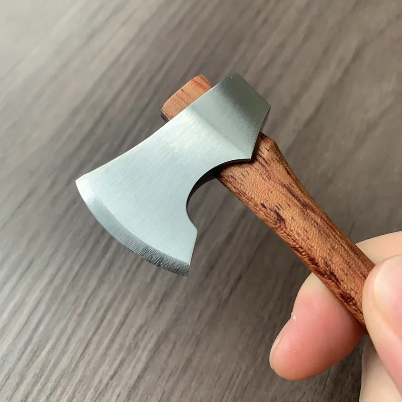 Imagem -04 - Mini Mountain Axe com Cabo de Madeira Outdoor Camping Utility Pocket Edc Faca de Lâmina Fixa Ferramentas Manuais para a Sobrevivência Aço Inoxidável