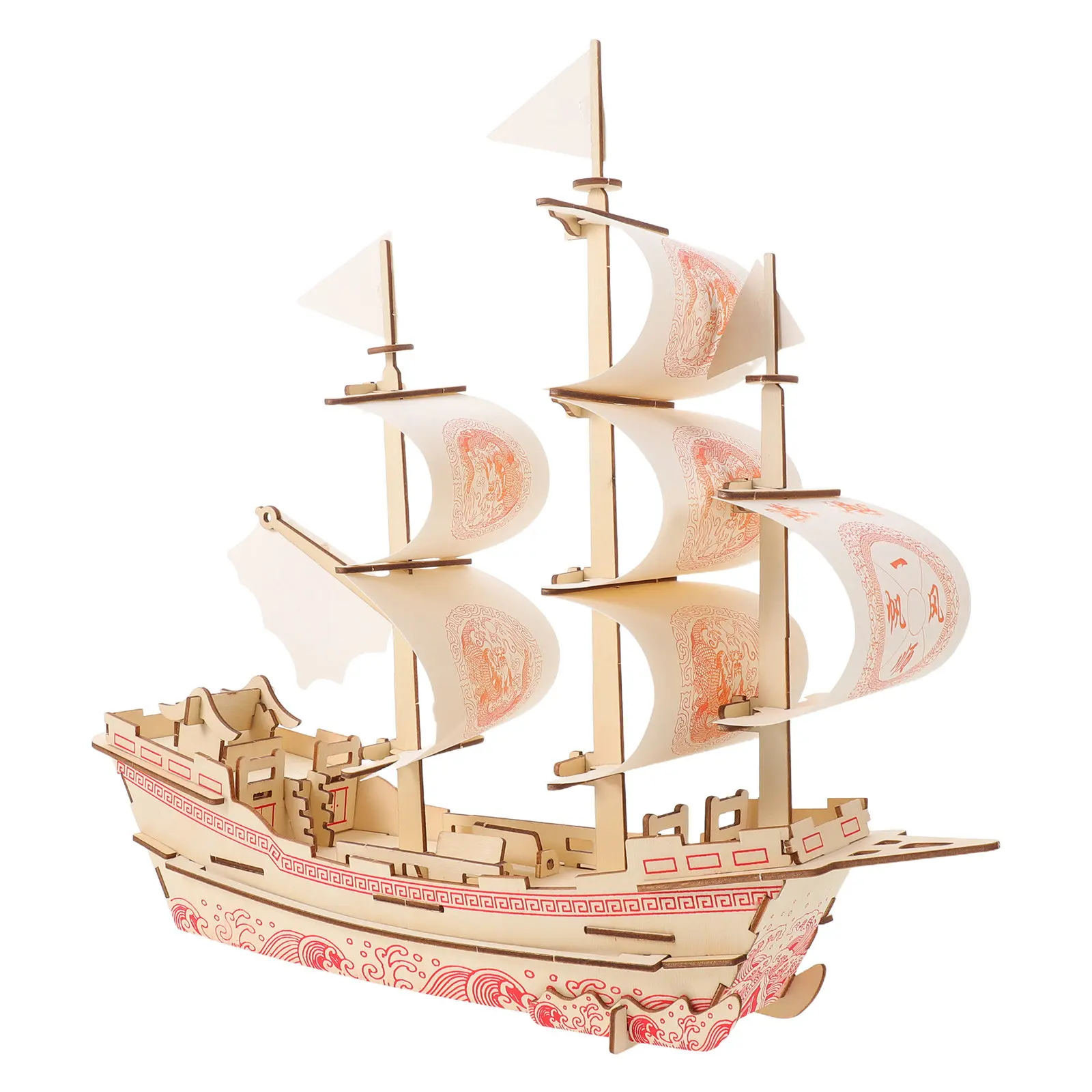 

Wooden Vintage 3D Sailship Puzzle Kit for Adults DIY Nautical Craft Brain Teaser Rustic Ship Decor Sailing Boat Ship Model