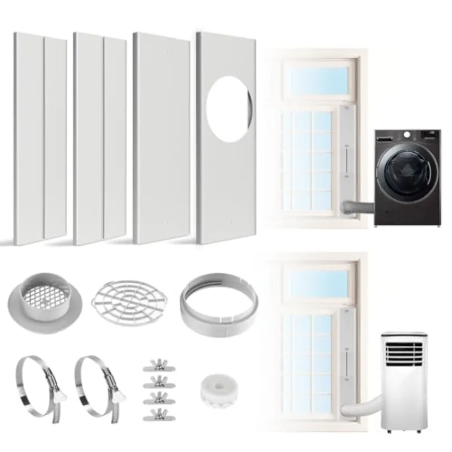 HOXHA Window Vent Kit Dryer Window Vent Kit AC Window kit Fit with 4