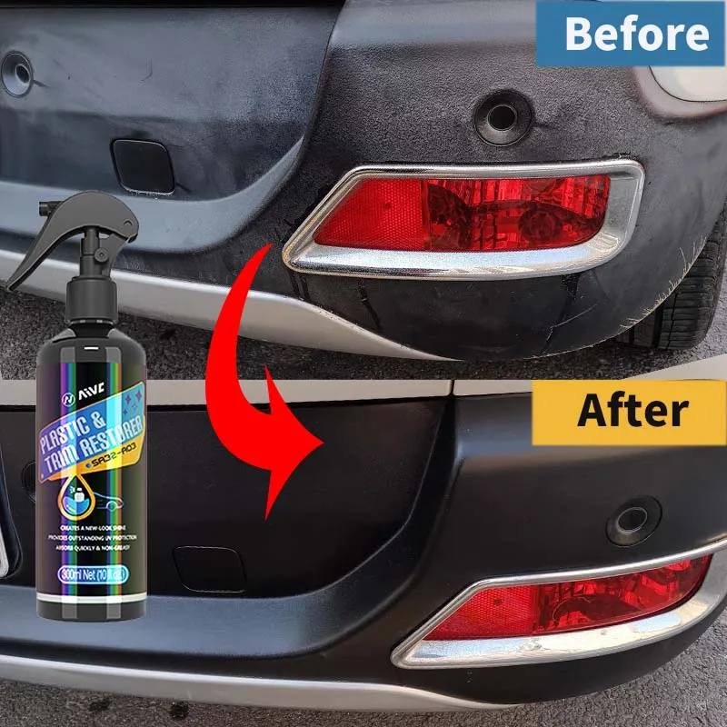 AIVC Car Plastic Trim Restorer Back To Black Gloss Coating Long-lasting Polish Renovator Spray For Car Detailing Accessories