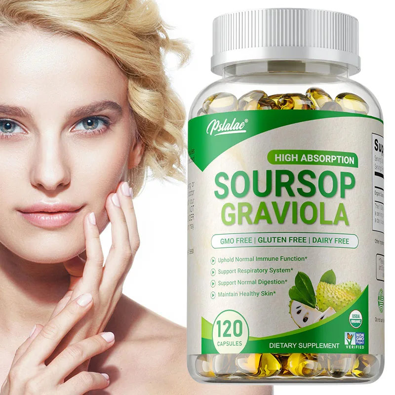 Soursop Graviola Capsules - Support Respiratory System, Immune Function, Promotes Digestion and Cell Health