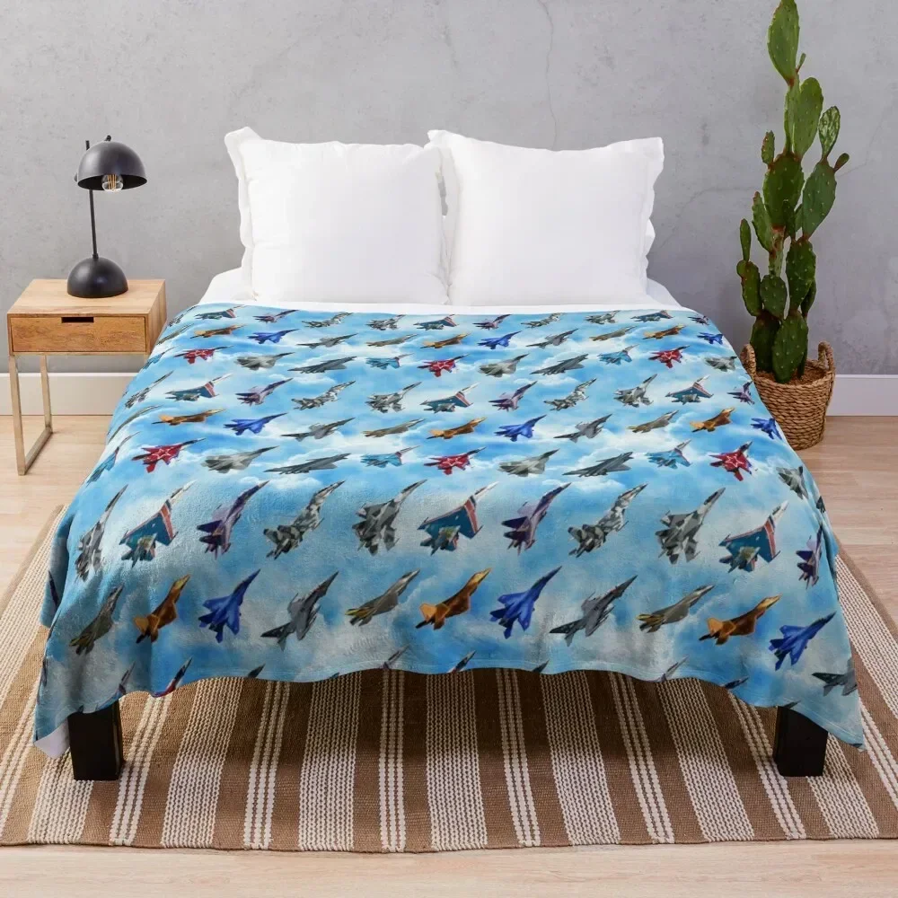 

Fighter Jets Throw Blanket Sofas Travel Flannels Warm Blankets
