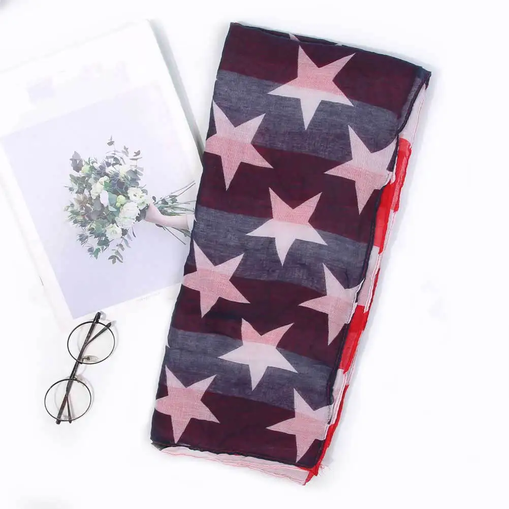 

American Flag Printed Scarf Premium Colorful Fashion Shawl for Women Large Oversized Wrap All Season Wear Gift Accessory