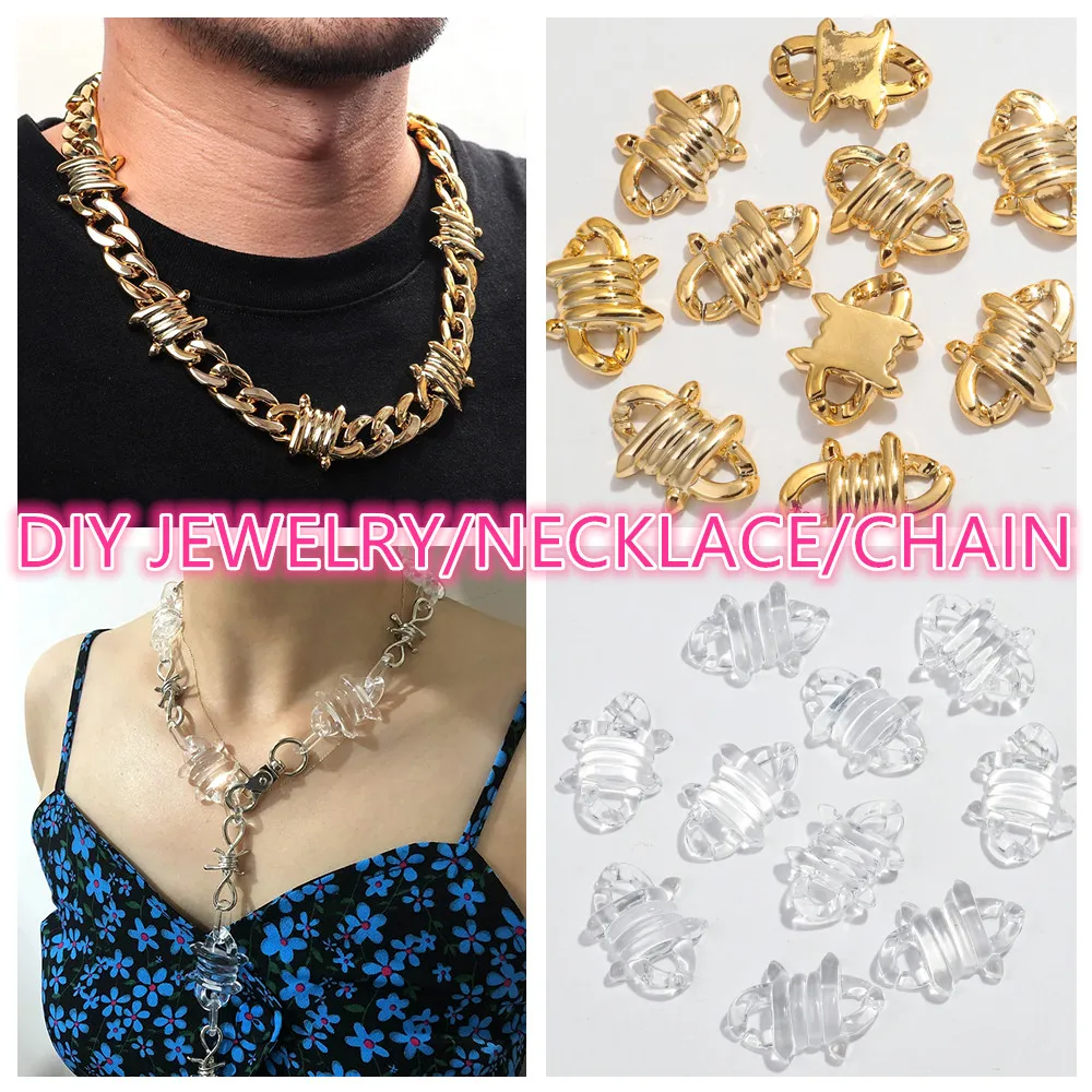 ブレスレット,ネックレス,ネックレスを作るためのアクリルチェーン,ジュエリーアクセサリー,10個