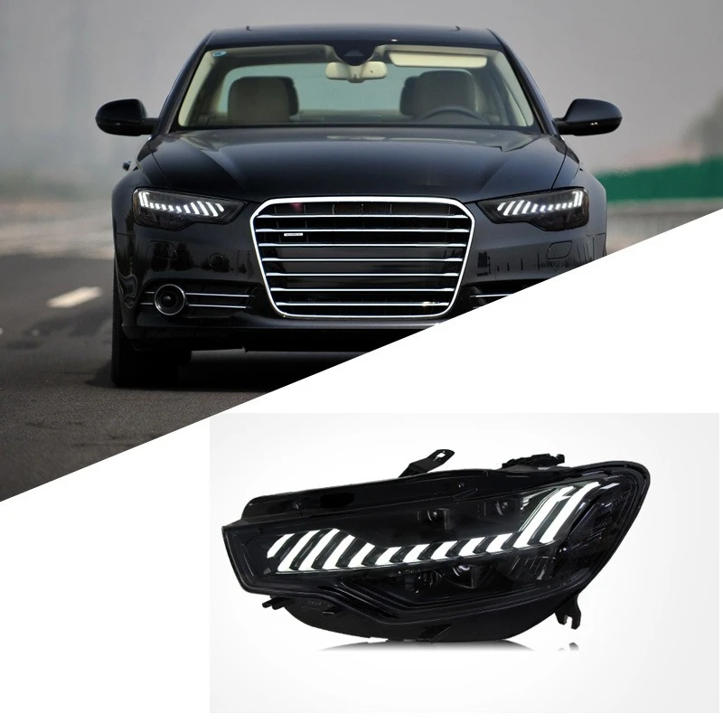 

Подходит для 12-15 Audi A6L в сборе, модифицированная модель A7 с прикосновением синего гоночного дневного света, ходовой воды.