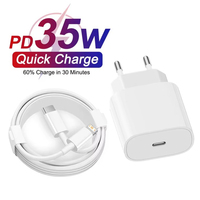 PD 35W Fast Charger Cable For iPhone 13 mini 14 Plus 11 12 Pro Max XS XR X 8 EU Plug USB C Quick Charger PD Cable 1m 1.5m 2m 3m