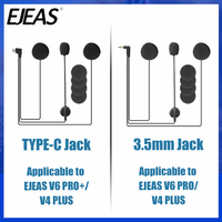 EJEAS Motorcycle Intercom Headset 3.5mm/Type C Jack Microphone Speaker Headset For V6 Pro+ V4 Plus V7 Helmet Bluetooth Intercom