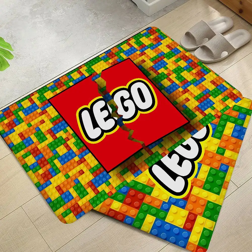 Famous Toy Brand L-LEGO Entrance Door Mat Nordic Style Bedroom Living Room Doormat Home Balcony Anti-Slip Modern Home Decor