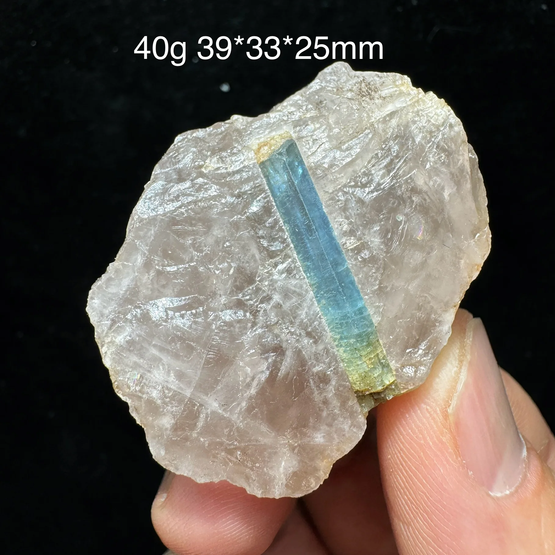 

40g Natural Rough Aquamarine Mineral Specimen Crystal Quartz Healing Stone Home Decor