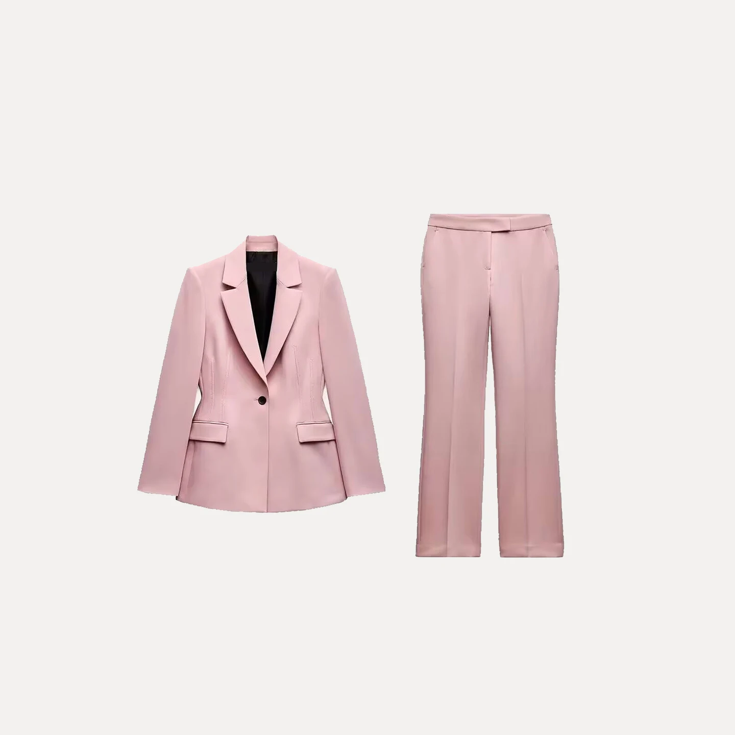 Z Faion Long Sve-Anzug für Damen, Jaet und ausgestellte Hose, Set 2025, Neuankömmling, zweiteiliges Outfit von Ele Workwear