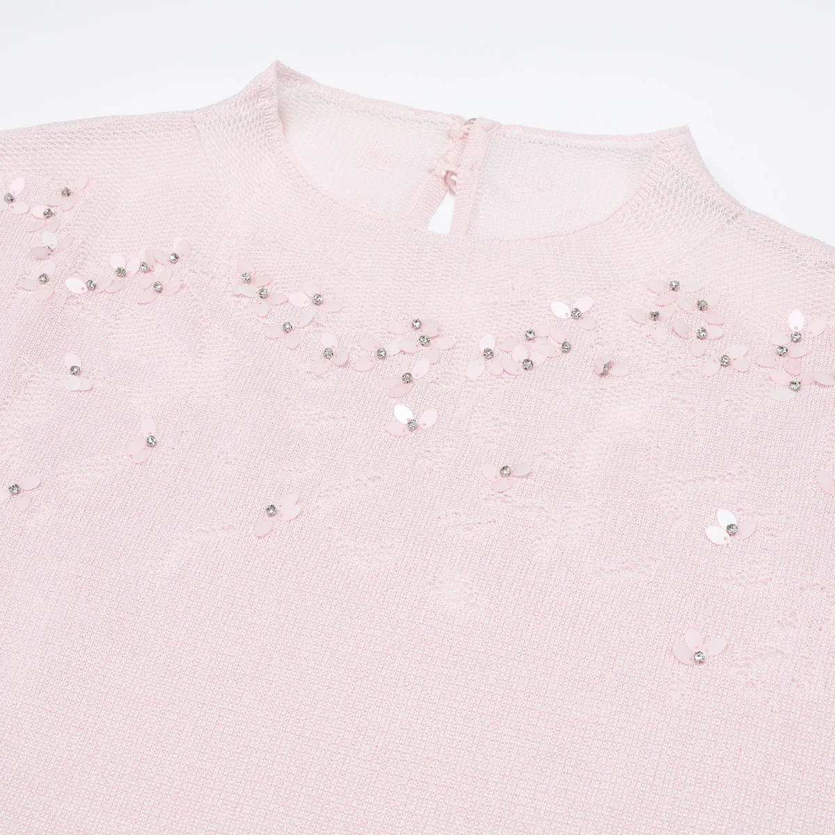 LEOSOXS26234 Summer New Women's Fashion Style Commuter Versatile Three Dimensional Glitter Sleeveless Knitted Top T-Shirt+Skirt