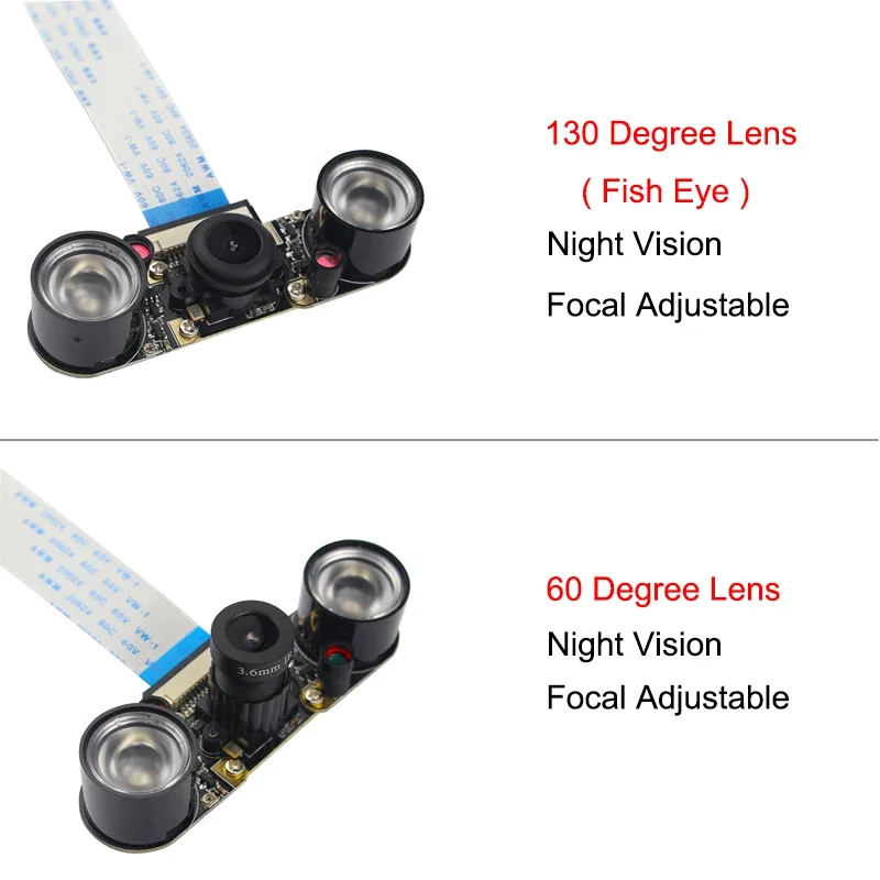 Raspberry Pi 4 Model B Camera 8 In 1 Nachtzichtcamera 60 130 Graden Camera 50Cm Ffc Voor Raspberry Pi 4b/3b/3b/Nul W