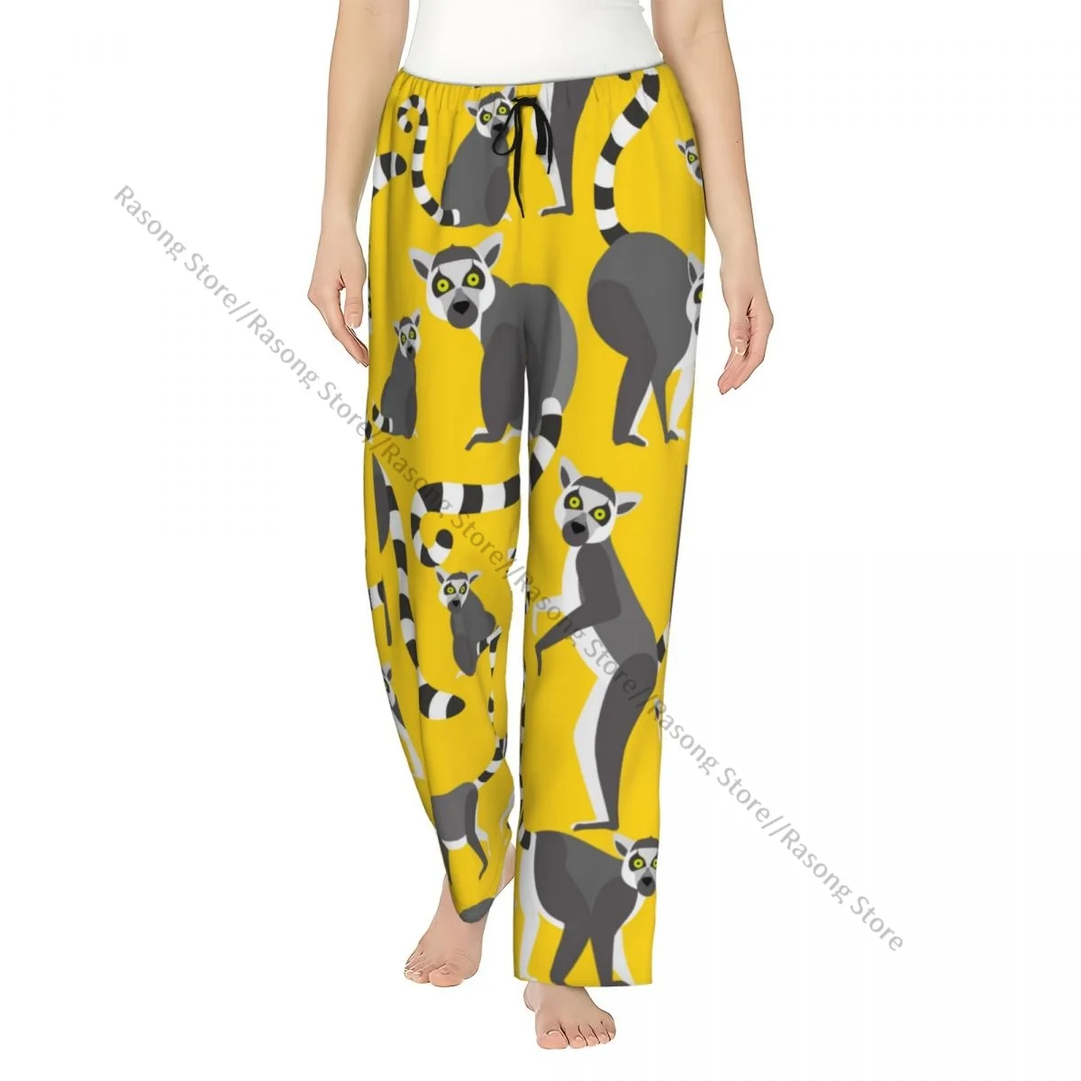 

Lemurs Of Madagascar Flannel Pajama Pants for Women Soft Warm Sleep Pants with Elastic Waistband