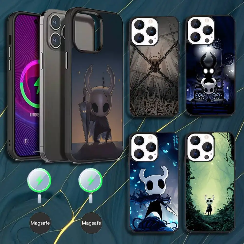

Game H-Hollow K-Knight Phone Case For iPhone 16,15,14,13,12,11,Pro,Max,Plus,Mini,Magsafe,Magnetic Wireless Charging Case