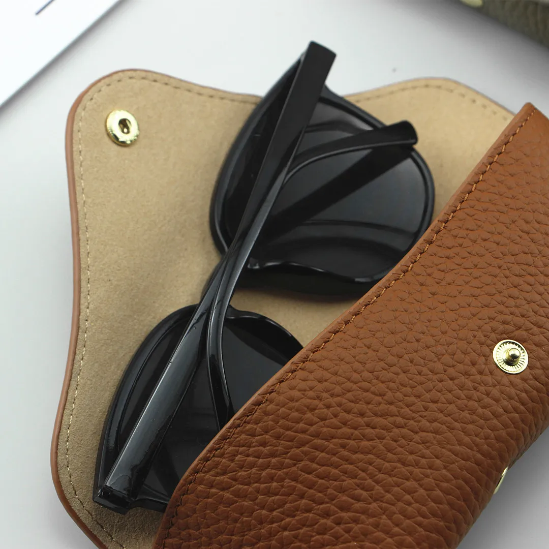Handmade Genuine Leather Glasses Case Portable Sunglasses Bag Unisex Fashion Sunscreen Storage Pouch Top Layer Cowhide
