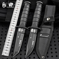 HX OUTDOORS Delta Survival Knife Army Hunting 440C Stainless Steel 58HRC Straight Knives Essential Tool for Self-defense