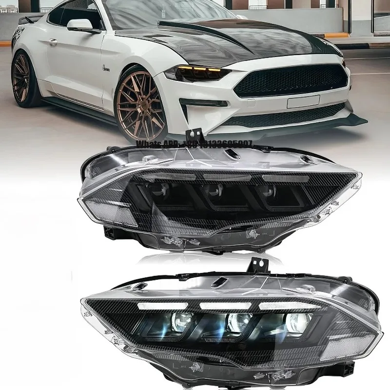 

LED Headlights Assembly Plug and Play for Ford Mustang 2015-2022 Upgrade DRL Turn Signal Projector Lens Headlamp