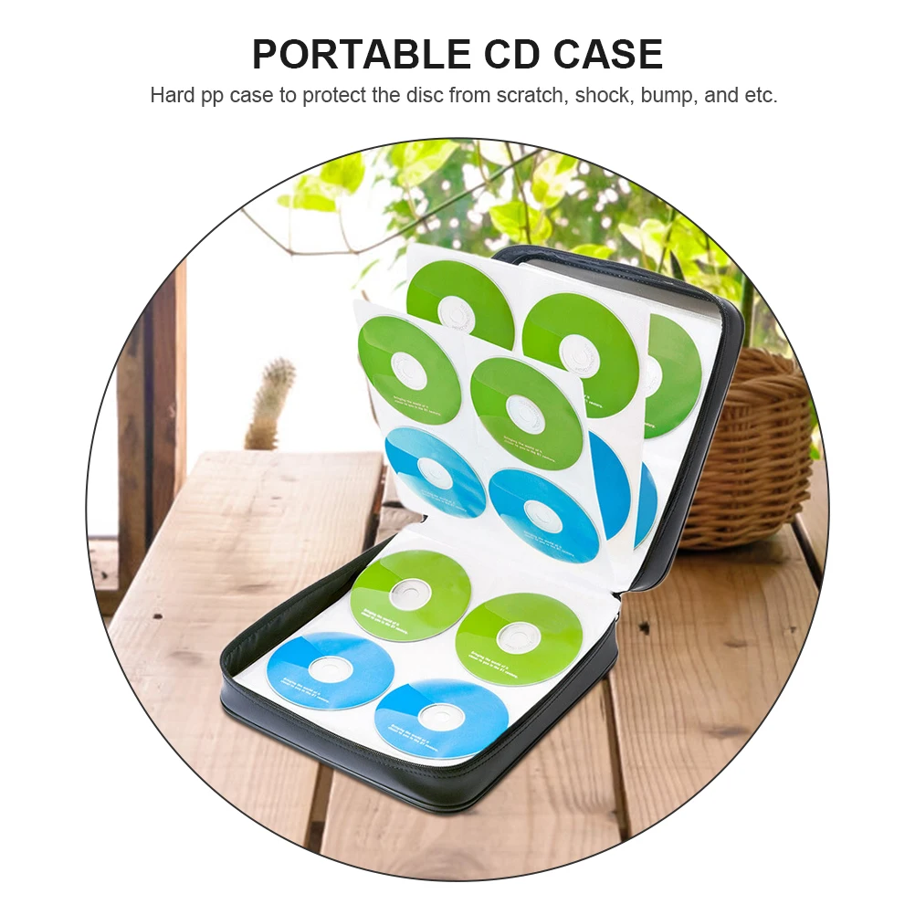 

CD Storage Box DVD Case Media Wallet Hard PP Holder Nonwoven Lining Scratch Proof Portable Organizer Bag