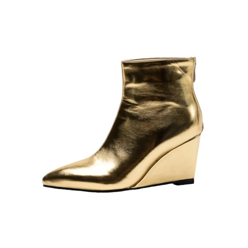 

Женские модные ботинки на очень высоком каблуке, женские модные ботинки, женская обувь с дизайном, на танкетке с острым носком, простые и элегантные