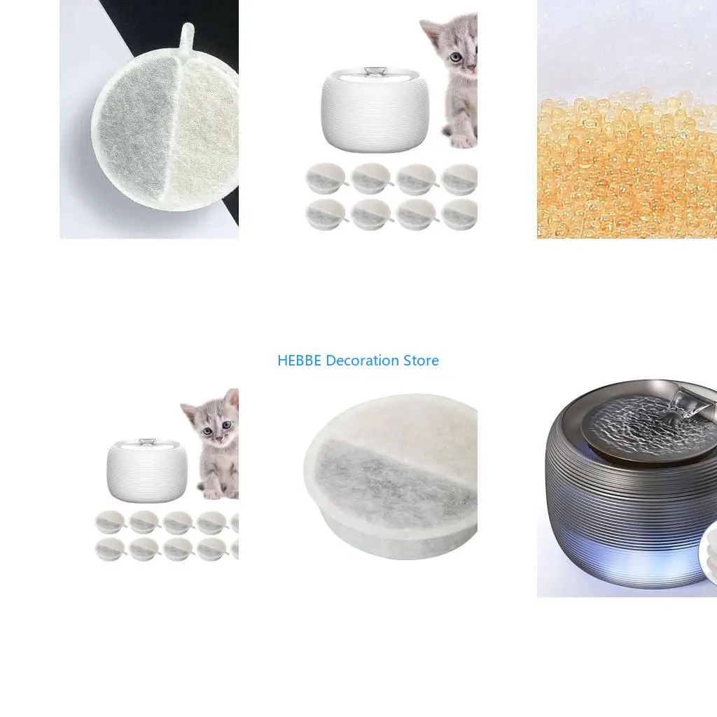 B0KC 10PCS Cats Fountain Filter Replacement Foam Drinking WaterFiltration SystermFoam