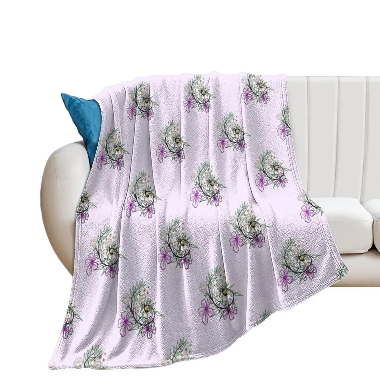 Flowers flow and grow Throw Blanket Bed linens Travel anime Luxury Designer Blankets