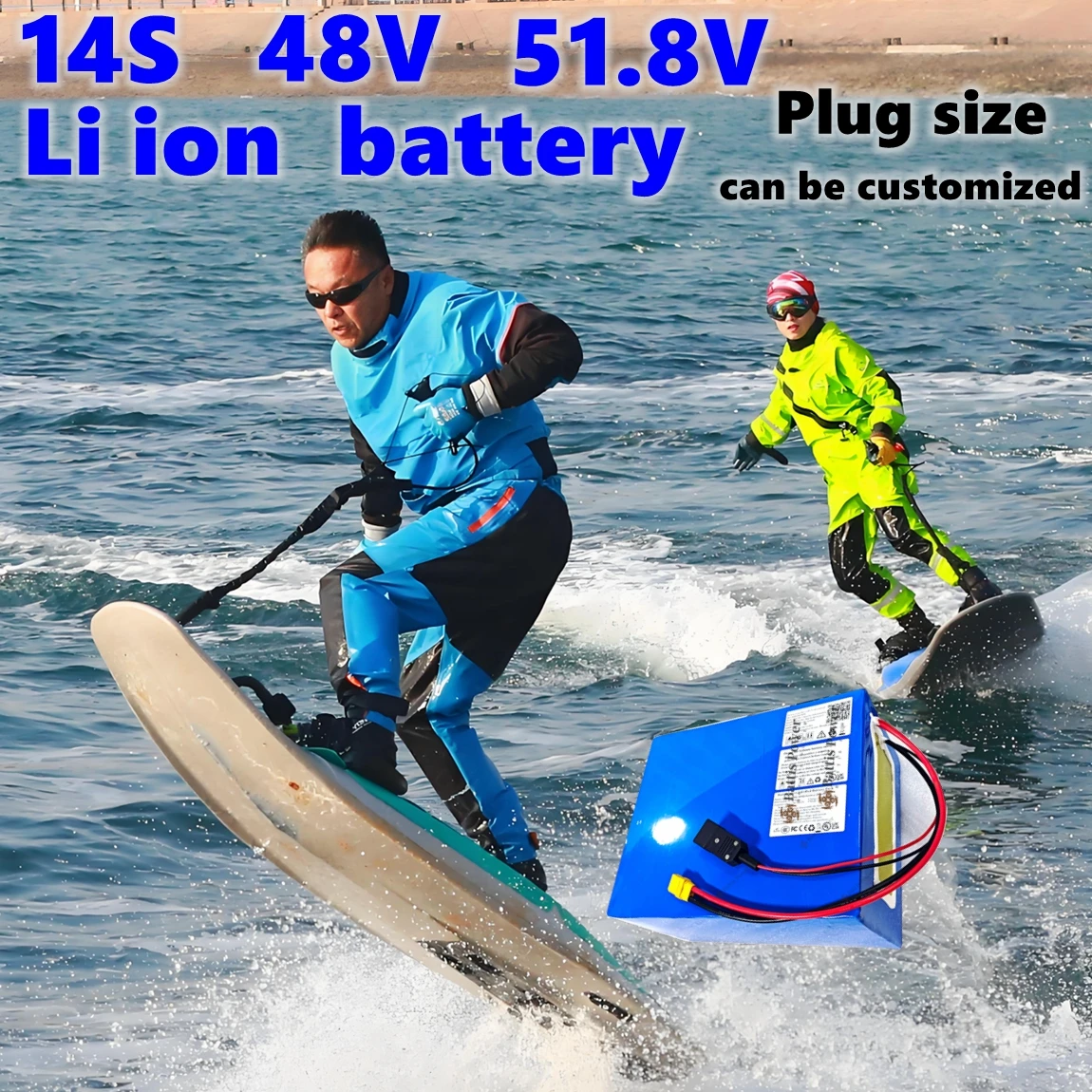 

Lithium ion battery 48V 51.8V 50ah 60ah 14S for Efoil EVsurfboard surfing board entertainment SeaScooter hydrofoil jet board