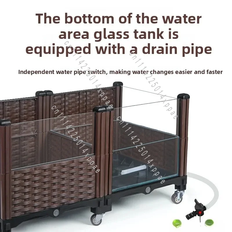 For Aquatic Terrestrial Environments Turtle Breeding Tank Large Landscape Ecological Turtle Tank Glass Box