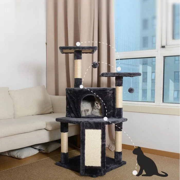 

Multi-level Large Pet Product Supplies Cat Tree Scratching Cat Tower Climbing Frame Tree Condo Pet Toys Towers for Cats Column
