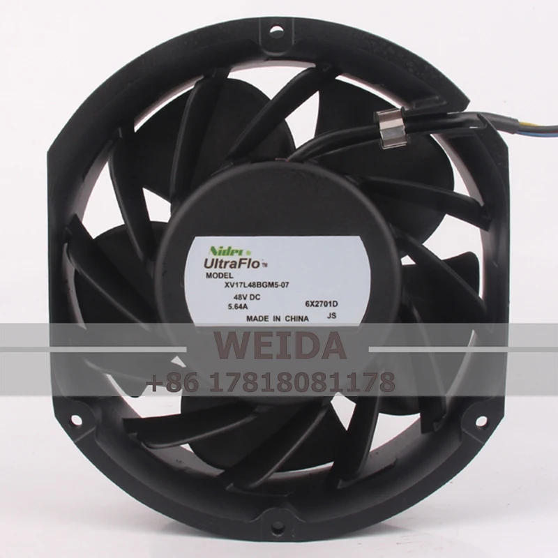 

XV17L48BGM5-07 Case Cooling Fan for Nidec 12V 24V DC48V 5.64A EC AC172X172X51MM 17CM 17251Dual Ball High Volume Heat Dissipation