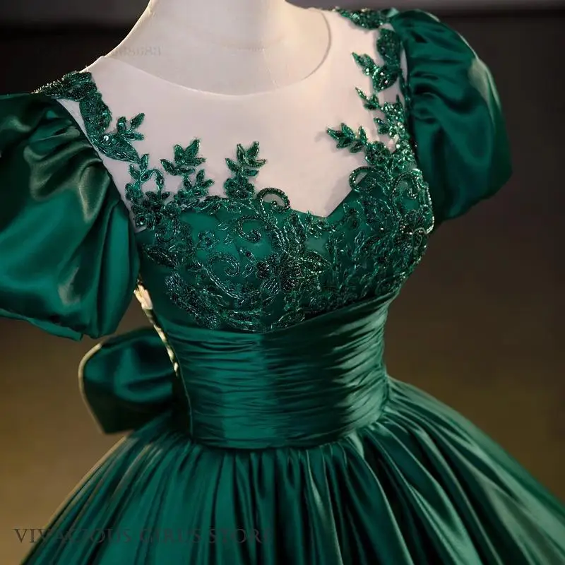 Luxo verde cetim celebridade banquete vestido sexy oco para fora applique formal vestido de festa temperamento vestido de baile vestidos de festa