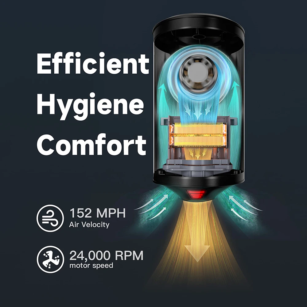 Asciugamani automatico AIKE asciugamani ad aria con sensore a parete in acciaio inossidabile per asciugatrice a mano commerciale da bagno AK2805