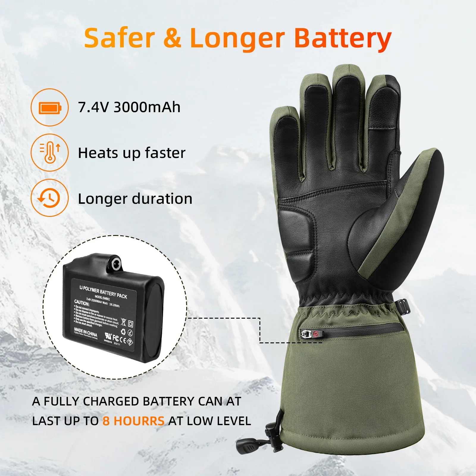 Savior Electric Heated Hunting Gloves Heat Best Outdoor Electric Heated Gloves Keep Hands Warm Pain-Free During Hiking Hunting