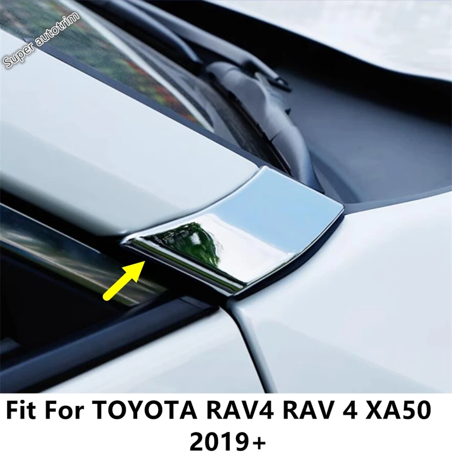 

Car Front Window A Pillar Corner Panel Sequins Decoration Cover Trim Chrome Accessories For TOYOTA RAV4 RAV 4 XA50 2019 - 2024