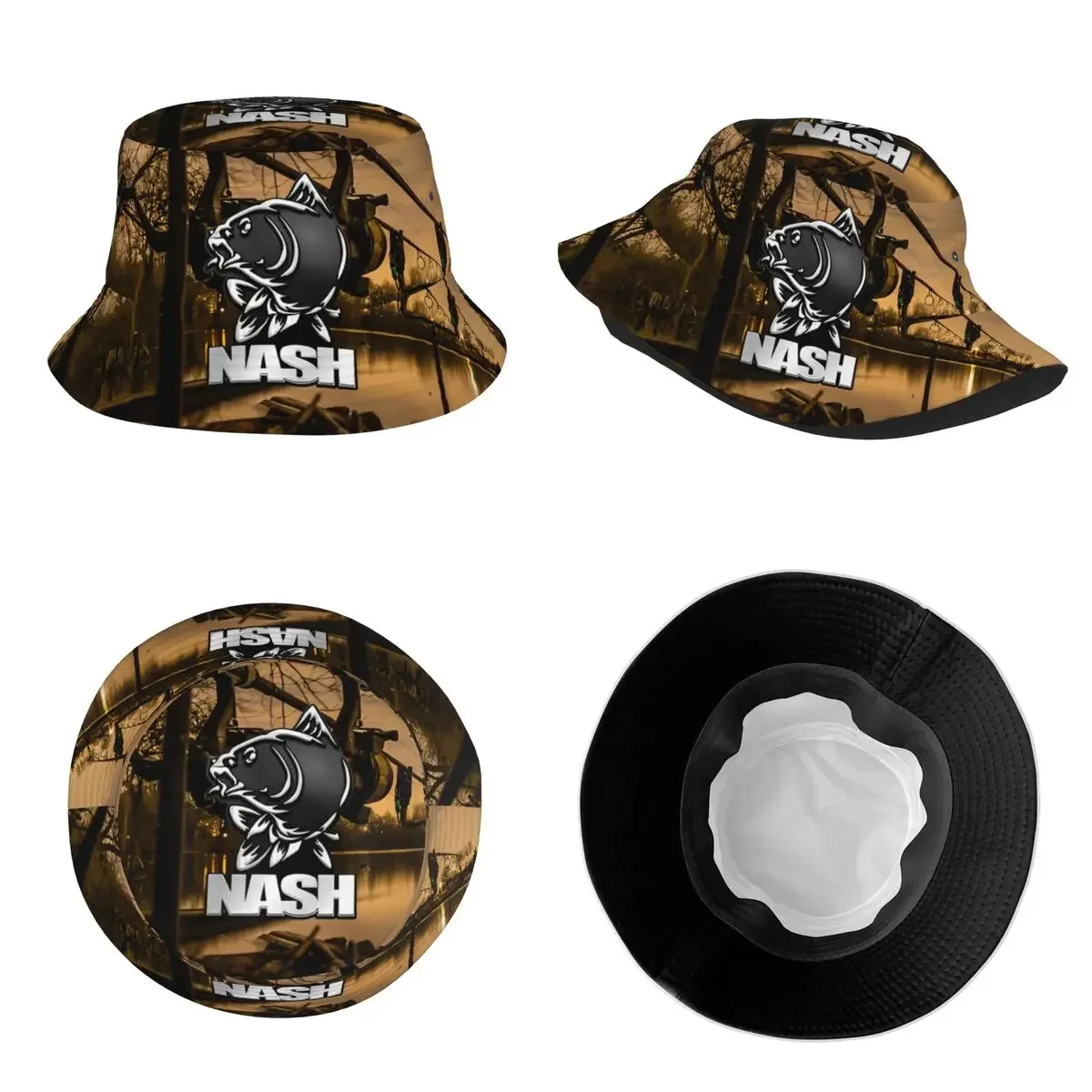 Nash الصيد شعار دلو القبعات المهرب أغطية الرأس ميرش سمك الشبوط الأسماك معالجة الصيد الصيد صياد القبعات ل Ispoti قبعة خفيفة الوزن
