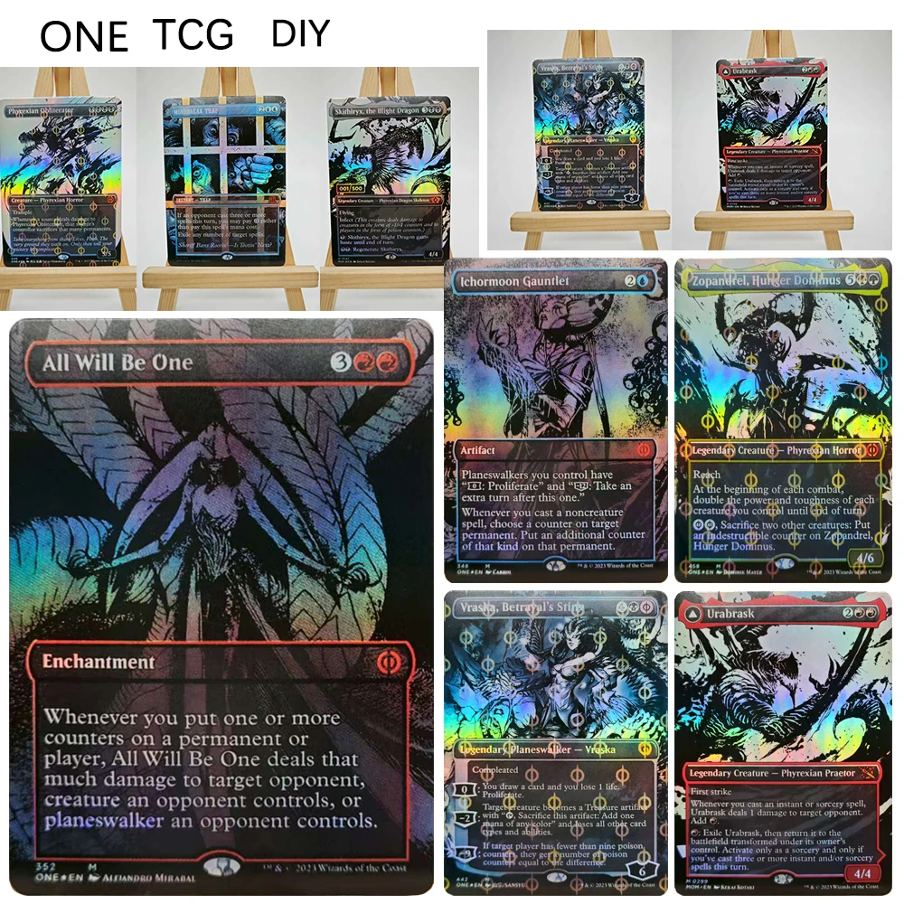 

MUI ONE TCG DIY домашняя Коллекционная карта Волшебные игрушечные карты Skithiryx Ichormoon Gauntlet Urabrask craska Настольная игра игрушка лазерная карта