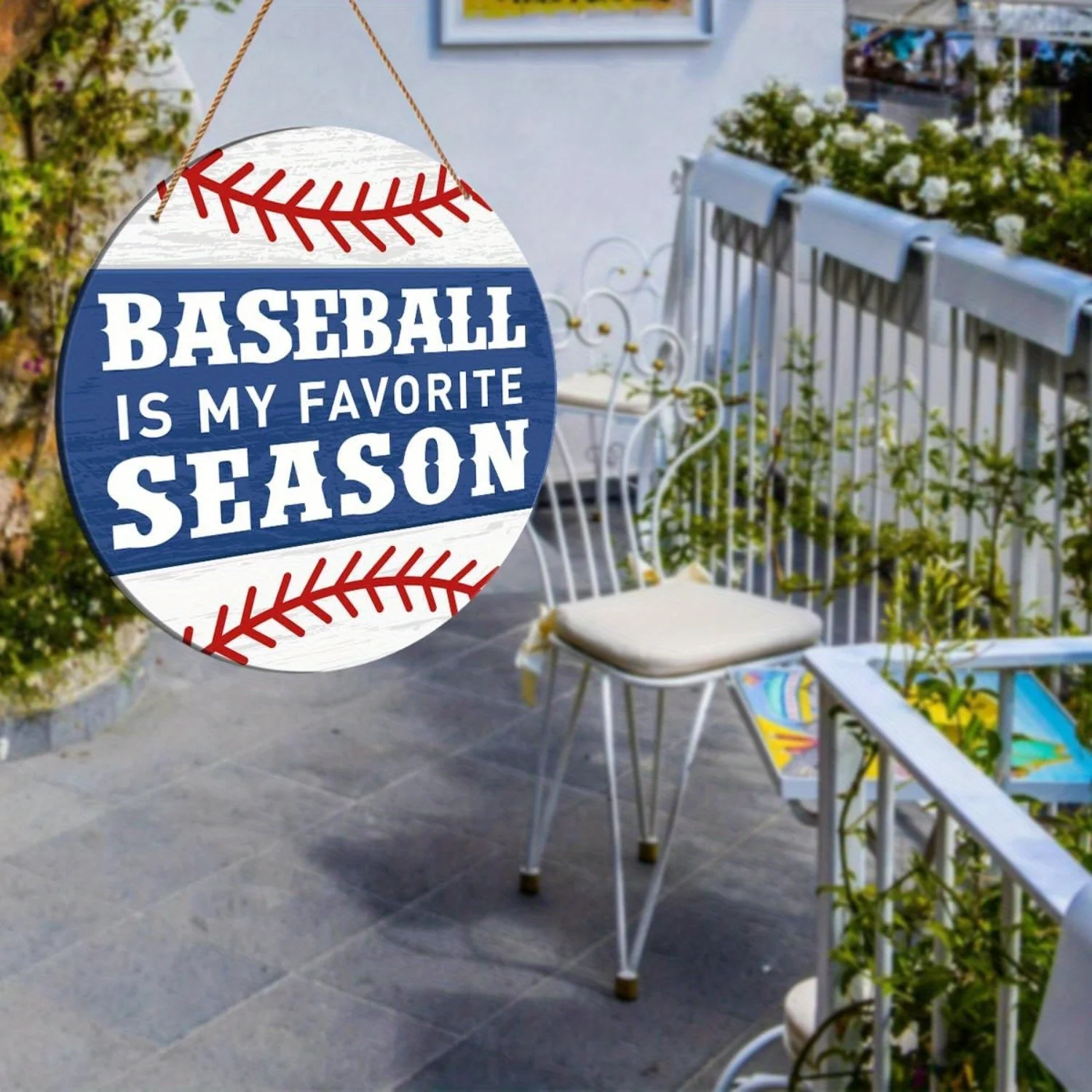 2D Flat, Baseball-Themed Door Decoration Suitable for Boys' Room, Tabletop or Wall Hanging - Artificial Panel with 2D Flat Baseb