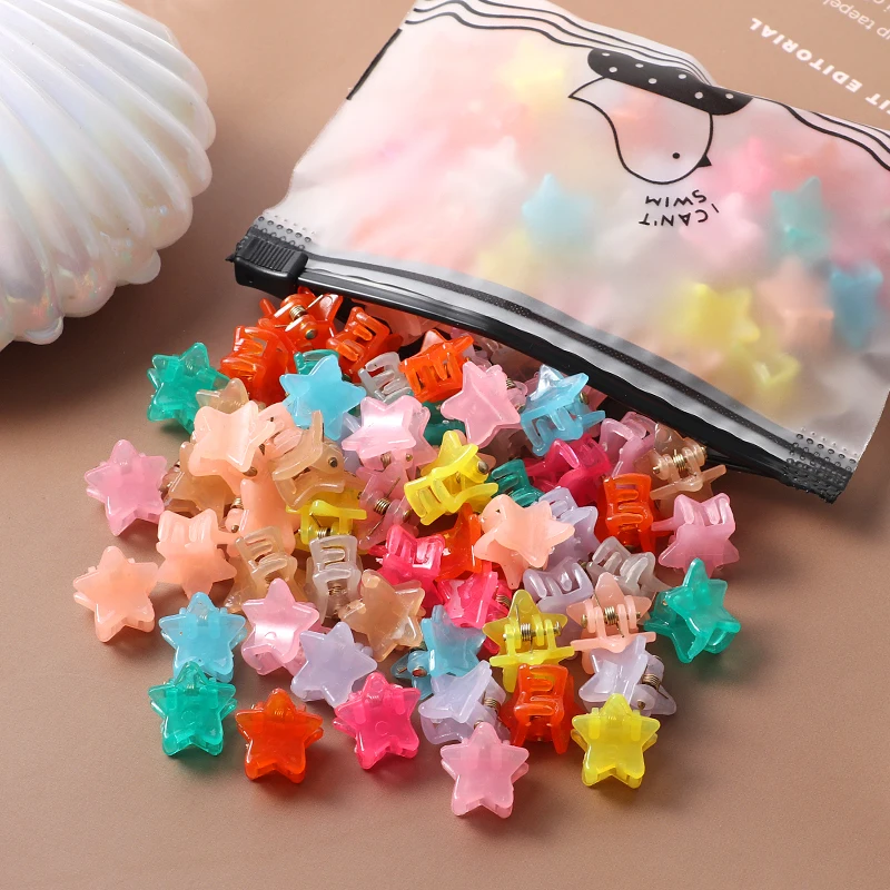 40Pcs Girls Colorful Hair Clips Flower Star Mickey Cute Small Hair Claws Kids Sweet Hairpins Cartoons Fashion Hair Accessories