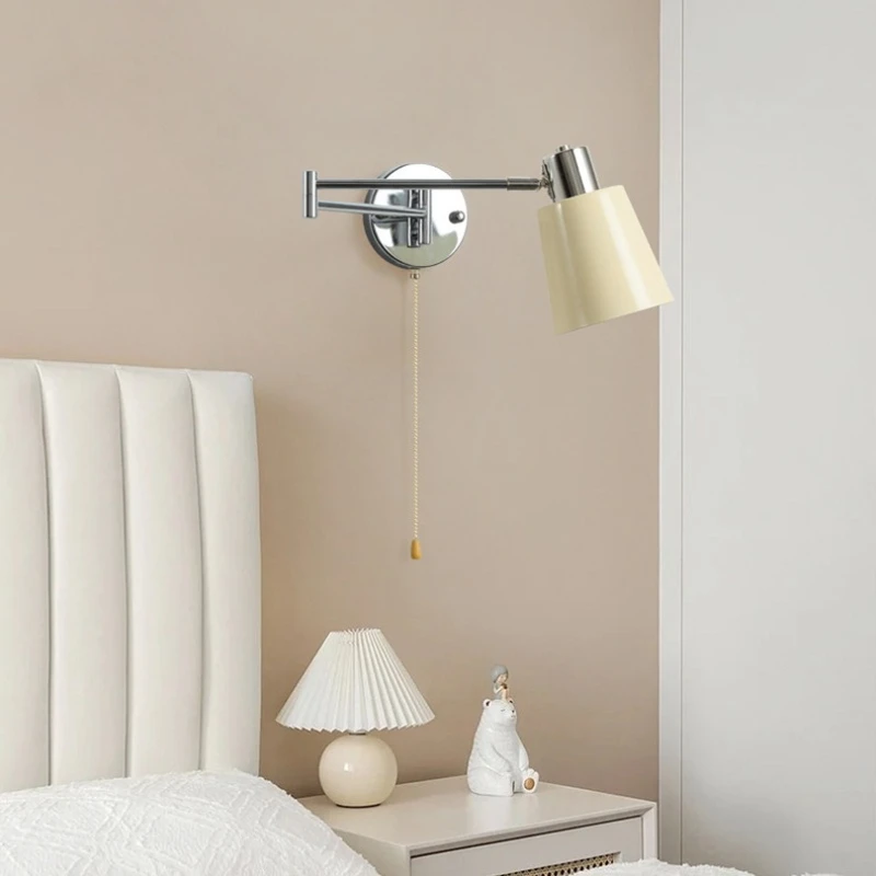 Nordic Adjustable Folding Wall Lamps Rotating Rocker Arm Light Fixtures Modern Minimalist Bedroom Study Bedhead LED Wall Lights