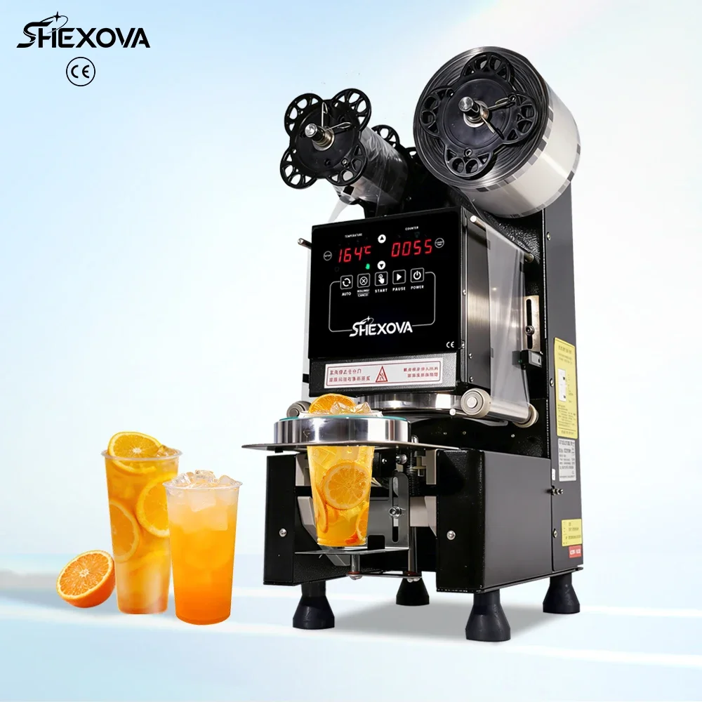 Commercial Automatic Paper Cup Sealing Machine Pearl Milk Tea Beverage Film Sealer Plastic Cup Sealing Machine