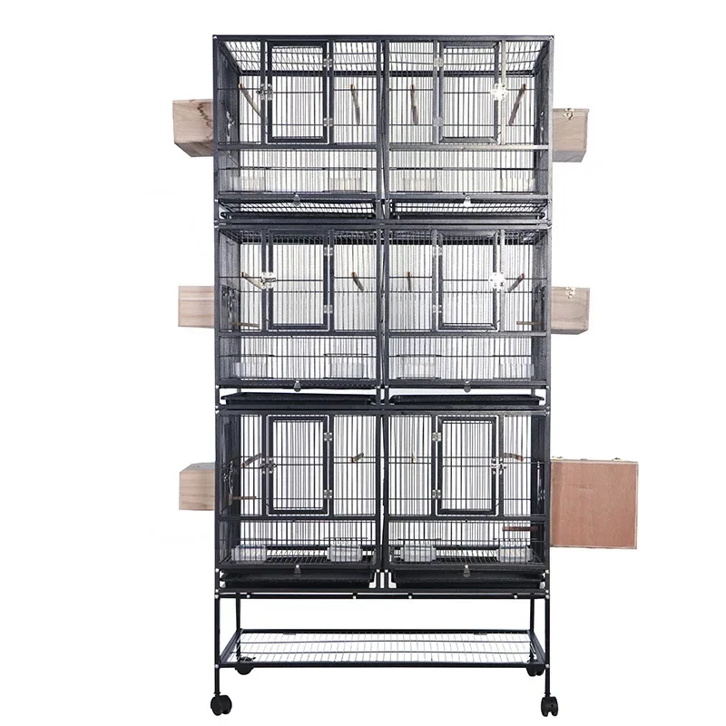 Manufacturer's three-layer large-scale group bird cage, six-palace grid parrot cage, breeding cage, large Xuanfeng