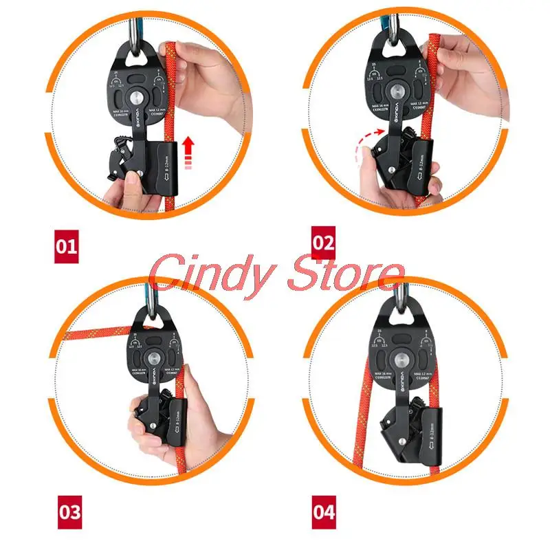 One-way Pulley Lifting Heavy Objects Pull-up Tool Super Light Device Ascenders Lifter Drag Lifting Equipment High Quality