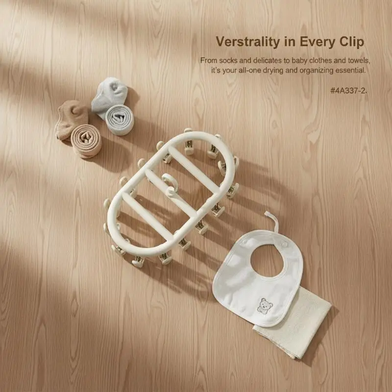 Innovative Round Disc Drying Rack with Multi-Clip Feature for Baby Clothing