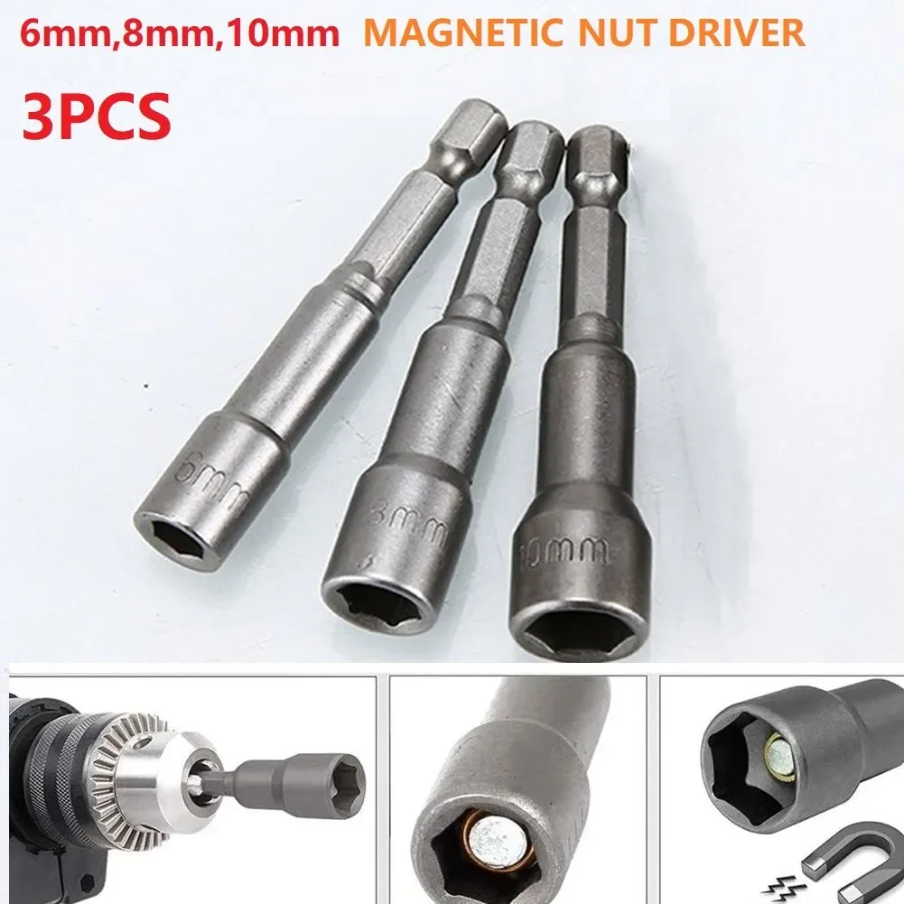 

Socket Adapter Driver Socket Bit Set Hex Socket Adapter Magnetic Nut With Magnetic 1/4inch Chrome Vanadium Steel