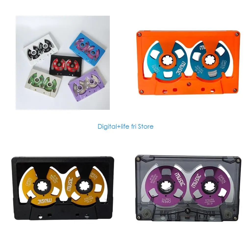 E06D Metal Audios Blank Cassettes Tape 45Minute Double Side Capacity Quality ABS Construction Design for Audios Project