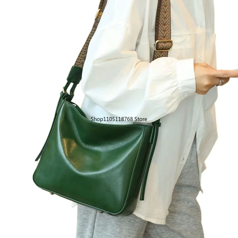 

Genuine Leather Women's Bag Luxury Designer Shoulder Bag Vintage Style High Quality Cowhide Women Crossbody Bags