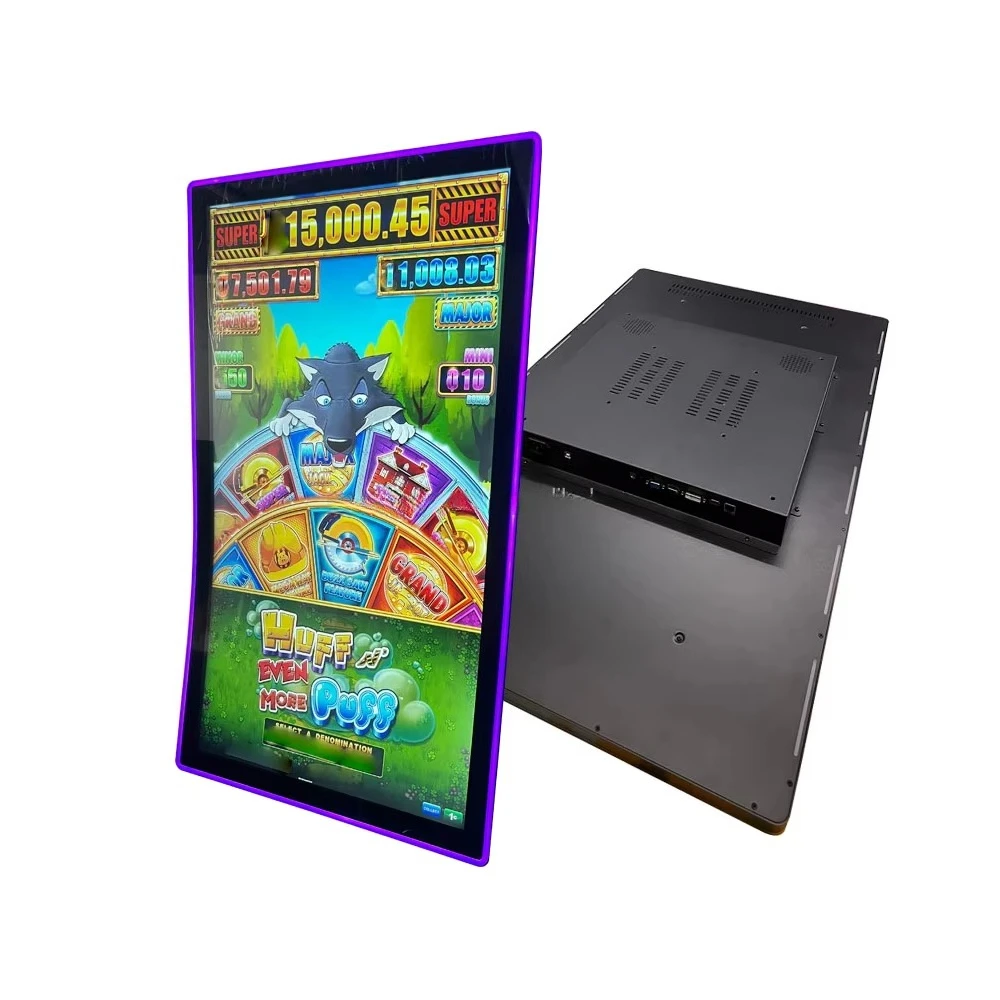 Monitor Táctil en Forma de J de 43 Pulgadas, Marco de Iluminación LED Acrílico, Monitor para Juegos PCAP Personalizado