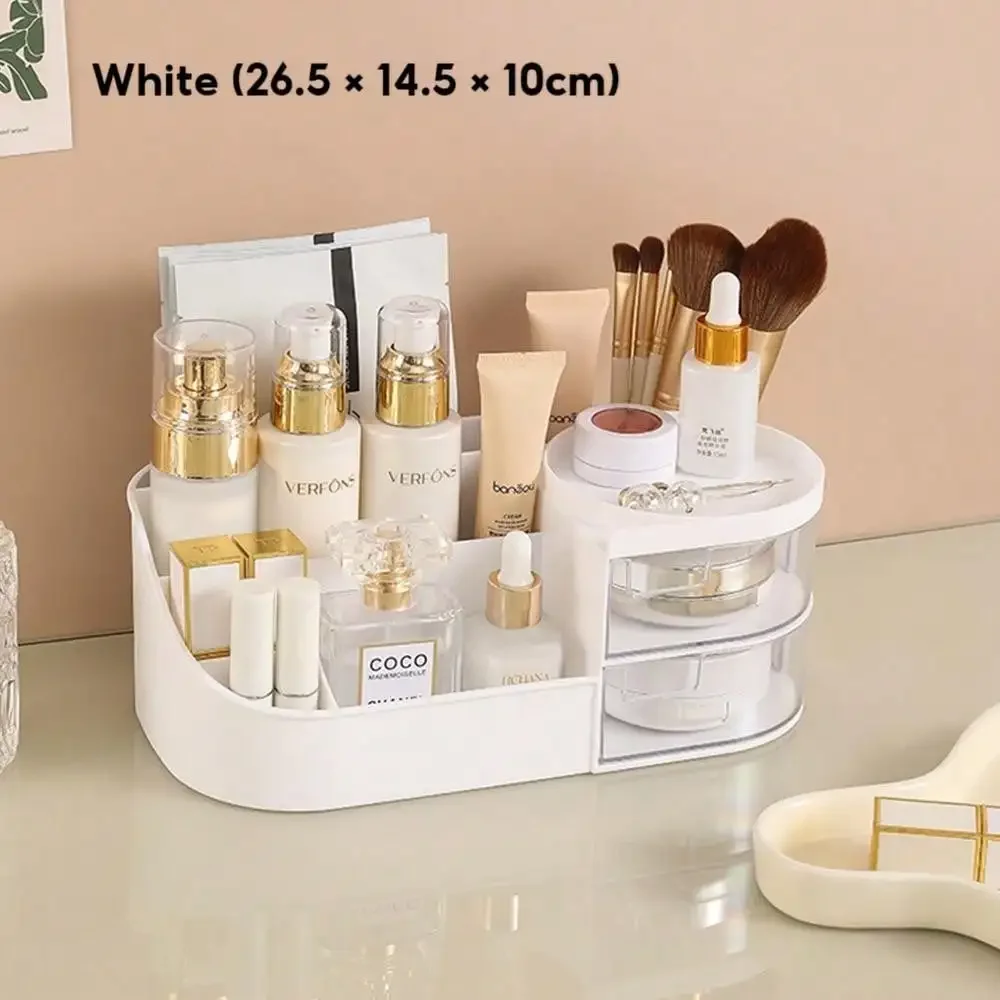 Makeup Organizer With Drawer, Pencil Holder, Girlfriend Gift Ideas, Dresser Desktop Box for Makeup Brush, Desk Accessories