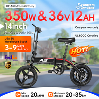 IDOTATA Electric Bike for Adults 600W Peak Motor, 20mph Folding Ebike, 14\